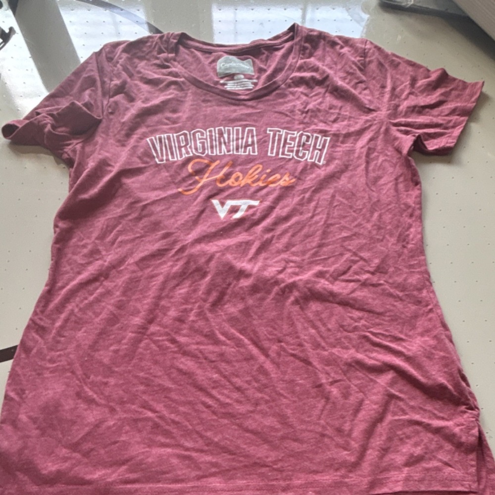 Captivating Virginia Tech Hokies Shirt Maroon Women's M NCAA Team Apparel